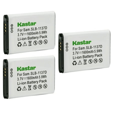 Kastar Battery 3-Pack Replacement for Samsung SLB-1137D Battery Samsung i80 i85 i100 NV11 NV24HD NV30 NV40 NV100HD NV103 NV106 HD Digimax L74 Wide TL34HD Cameras