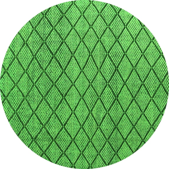 Ahgly Company Indoor Round Abstract Green Modern Area Rugs, 5' Round