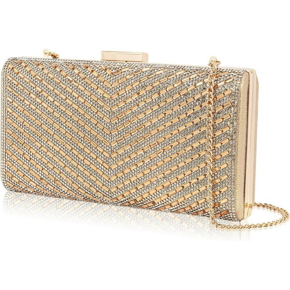 Sparkly Rhinestone Clutch for Bridal Glitter Metal Clasp Purse Formal Party and Wedding Evening Bag For Women