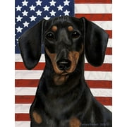 Dachshund Black and Tan - Best of Breed Patriotic II Large Flags