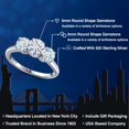 thumbnail image 2 of Gem Stone King 925 Sterling Silver White Moissanite and Sky Blue Aquamarine Engagement Ring for Women | 1.80 Cttw | Round 6MM | Gemstone Birthstone | Size 5, 2 of 7