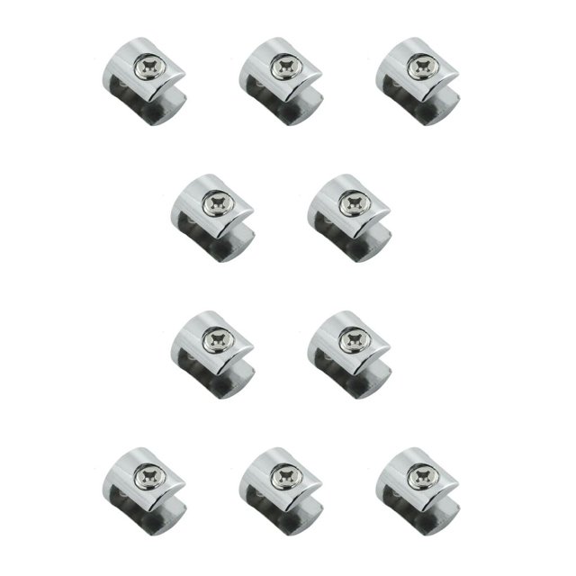 Riwesomey Abrazadera de vidrio de aleación de zinc, repuesto portátil reutilizable lavable, soporte de tablón electrochapado, accesorios de 6 6 a 8 mm 10piezas