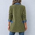 thumbnail image 5 of Hsovts Women's Faux Suede Blazer Jacket, Warm Comfort Notched Lapel Single Breasted Brown Faux Suede Leather Suit Jacket for Womens Casual Winter Coat Army Green S, 5 of 6