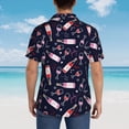 thumbnail image 4 of Bingfone Men's Short Sleeve Button Down Shirts Hawaiian Love Wine Printed Beach Shirt, 4 of 7