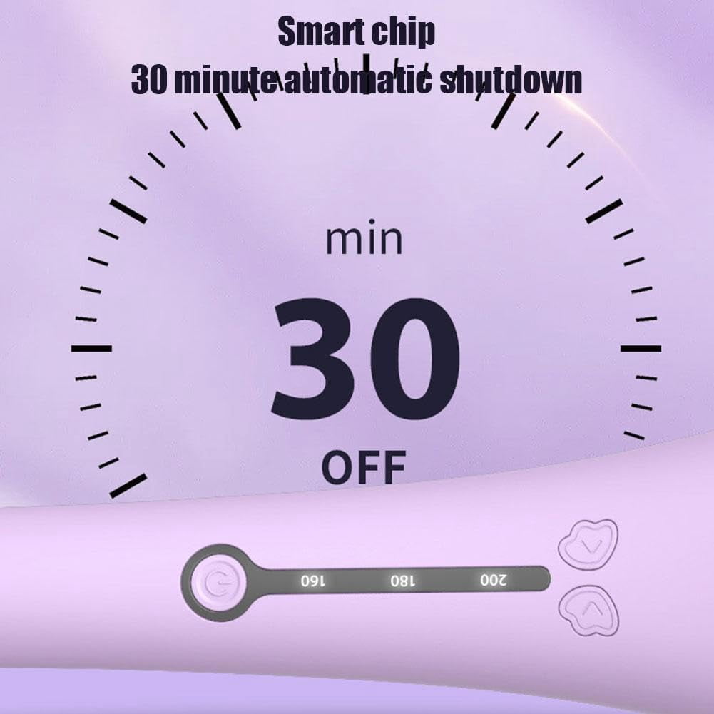 Automatic Hair Curler, Curling Wand28mm,Travel Automatic Curling Iron Fast Heating,3-Speed Adjustable Temperature Curing Wand,Curling Tongs 360° Rotating for Long Hair,Purple