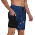 thumbnail image 2 of Lsque star night sky Pattern Swim Trunks- Bathing Suit Compression Liner - Beach Swim Shorts Swimwear - (S-3XL) - Stretch Quick Dry-Medium, 2 of 6