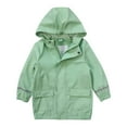 thumbnail image 3 of Gelikeya Kids Rain Poncho Boys Girls 1-16 Years Floral Pirnt Waterproof Hooded Toddler Rain Jacket for Rainy Days (Green, 5-6 Years), 3 of 3