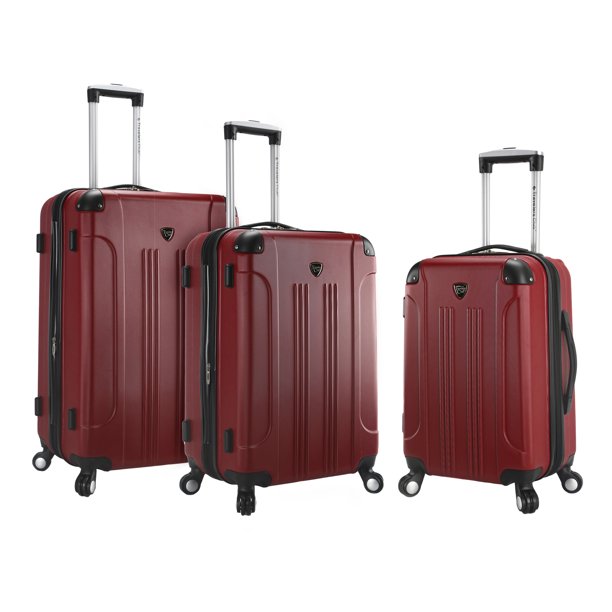 travelers club basette 3 pc hardside luggage set