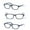 Black, variant on Mass Vision® 3 Pair of "The Intellect" Unisex Reading Glasses - Microfiber Soft Pouches Included