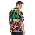 thumbnail image 4 of Ckdifva Letters Colorful Mens Button Down Short Sleeve Shirt Casual Shirts Beach Hawaiian Shirts, 4 of 8