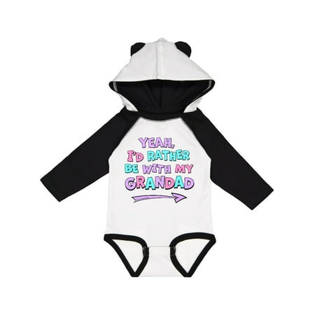

Inktastic Yeah I d Rather be with My Grandad in Pink Blue and Purple Gift Baby Boy or Baby Girl Long Sleeve Bodysuit