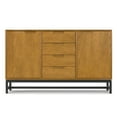 thumbnail image 3 of Simpli Home Banting and Metal 60 inch x 18 inch Rectangle Industrial Sideboard with Centre Drawers in Oak Veneer, 3 of 14