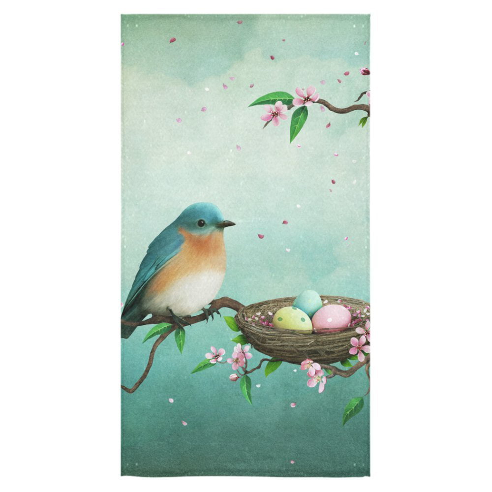 Robins Nest Eggs 2 HAND TOWELS EMBROIDERED Beautiful 