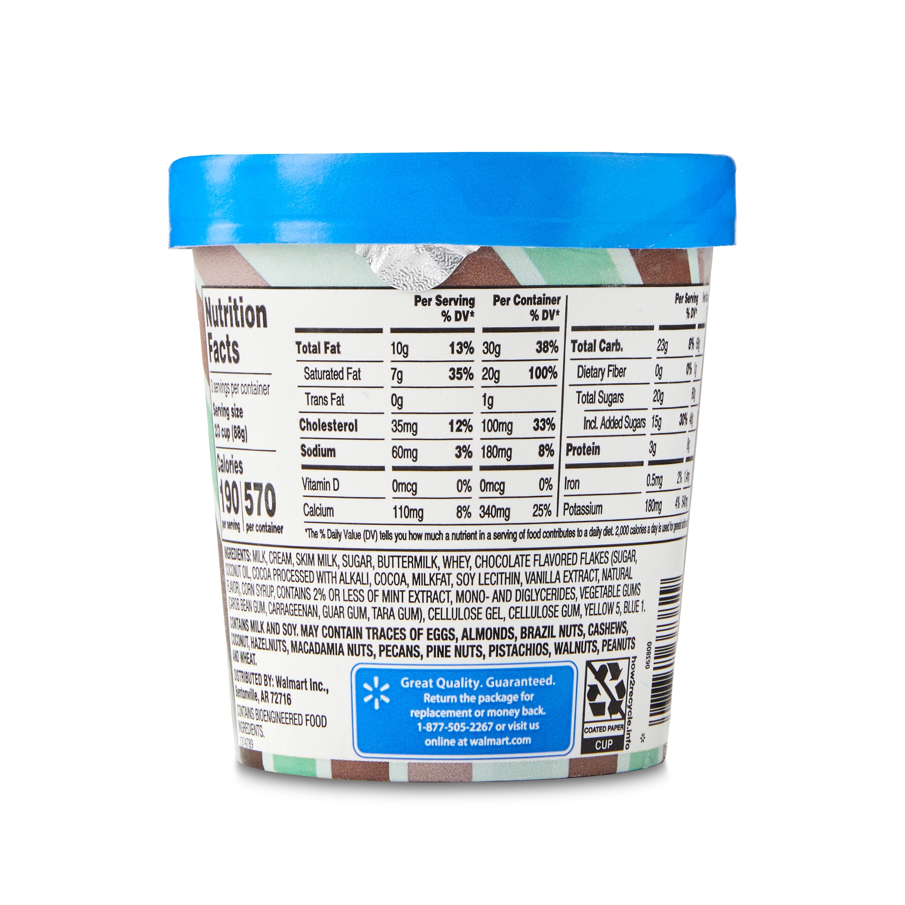 Great Value Mint Chip Ice Cream, 16 fl oz