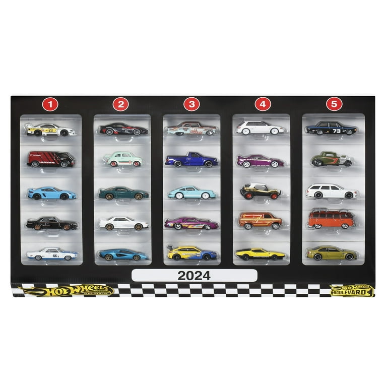 Hot Wheels Boulevard 25-Car Factory Set, 25 Premium Die-Cast 1:64