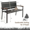 thumbnail image 4 of Costway 2 PCS Outdoor Patio Rattan Wicker Bench Loveseat Chair Armrest Garden, 4 of 7