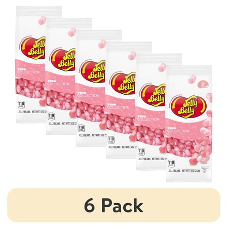 (6 pack) Jelly Belly Pink Color Collection Assorted Jelly Beans – 7.5 oz Bag - Genuine Official Straight from the Source - Graduation Candy Colors