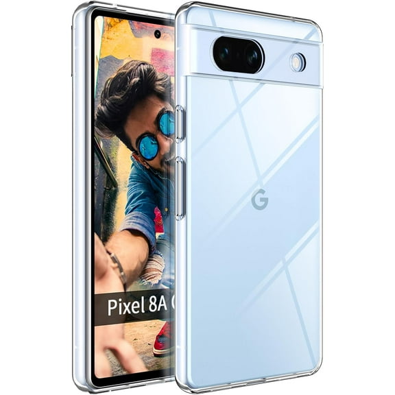 Google Pixel 8a Case, Ultra [Slim Thin] Flexible Clear TPU Phone Case for Google Pixel 8a Gel Rubber Soft Skin Silicone Protective Case, Anti-Yellowing, Drop Protection,Transparent