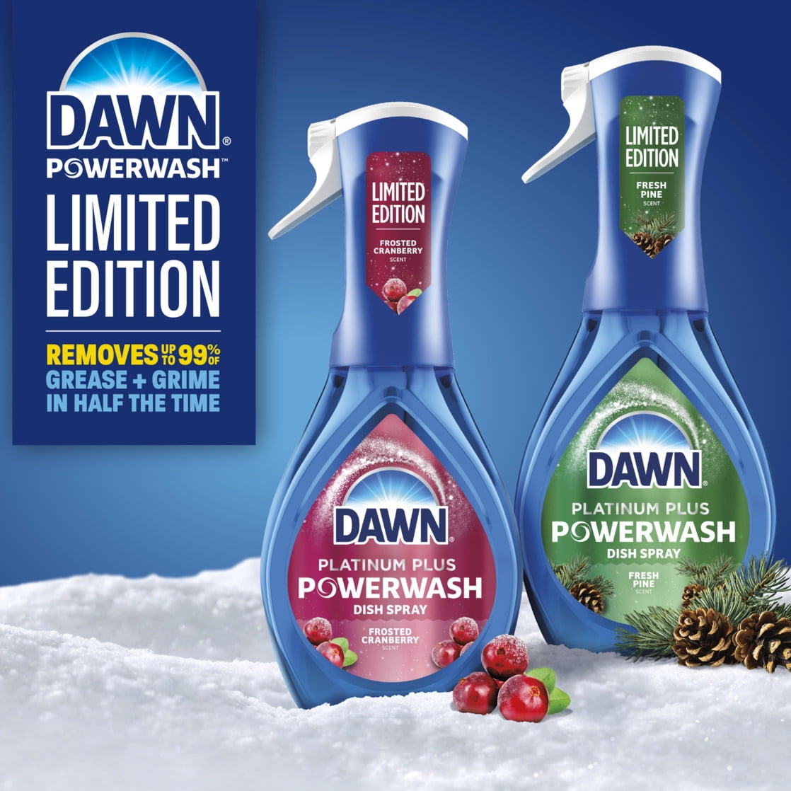 (6 pack) Dawn Powerwash Spray, Dish Soap, Dishwashing Liquid, Cranberry Scent, 1 Starter Kit, 16 fl oz