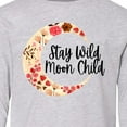 thumbnail image 4 of Inktastic Baby Stay Wild Moon Child Crescent Moon with Flowers Long Sleeve Youth T-Shirt, 4 of 5