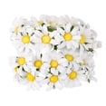 thumbnail image 1 of 100 piezas de cabezas de flores artificiales de margaritas de tela para bodas, fiestas, manualidades a granel, color blanco, 1 of 7
