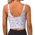 thumbnail image 4 of Goofa Flamingo and Pineapple Printed Sports Bras for Women, High Impact Running Bra Workout Crop Tank Tops Longline Sports Bra Push up-Medium, 4 of 9