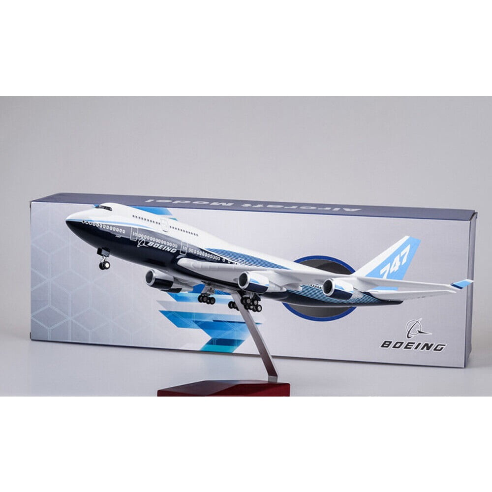 Cocobaby Airplane Aircraft 1/150 B747 Boeing 747-400 Plane Model Replica Resin LED Lights