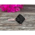 thumbnail image 4 of Princess Cut Black Diamond Moissanite Engagement Ring On 10k Rose Gold Wedding Ring Anniversary Ring Carat Weight 1.75 Unique Look Specialized for Brides, 4 of 6