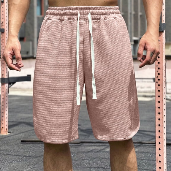 Shorts Mens Summer Casual Sweat Shorts 9 Inch Elastic Waist Joggers Travel Beach Shorts with Pockets