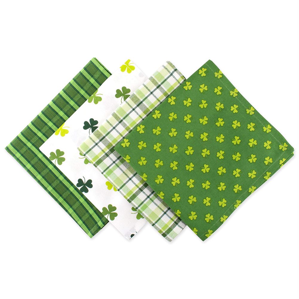 DII St. Patrick\'s Day Kitchen Napkins, Set of 4, 18"x18", 100 Cotton