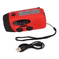 thumbnail image 2 of Radio de emergencia portátil, 3 formas de carga, manivela, antena telescópica, 3 cuentas, linterna LED, Radio meteorológica, estilo europeo rojo, 2 of 9