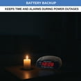 thumbnail image 5 of Reloj despertador digital Ken-Tech con radio AM/FM y pantalla LED roja, 5 of 5