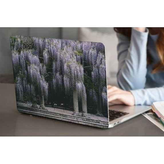 KSK KAISHEK Hard Shell Compatible with New MacBook Air 13" 2018 2019 2020 2021 2022 A1932&A2179&A2337 m1 + Black Keyboard Cover, Flower 1110