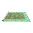thumbnail image 2 of Ahgly Company Machine Washable Indoor Rectangle Oriental Turquoise Blue Traditional Area Rugs, 7' x 9', 2 of 4