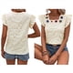 thumbnail image 3 of Blusa de Verano con Bordado Floral y Mangas Acampanadas para Mujer, con Cuello Cuadrado y Textura. Azul Oscuro L, 3 of 6