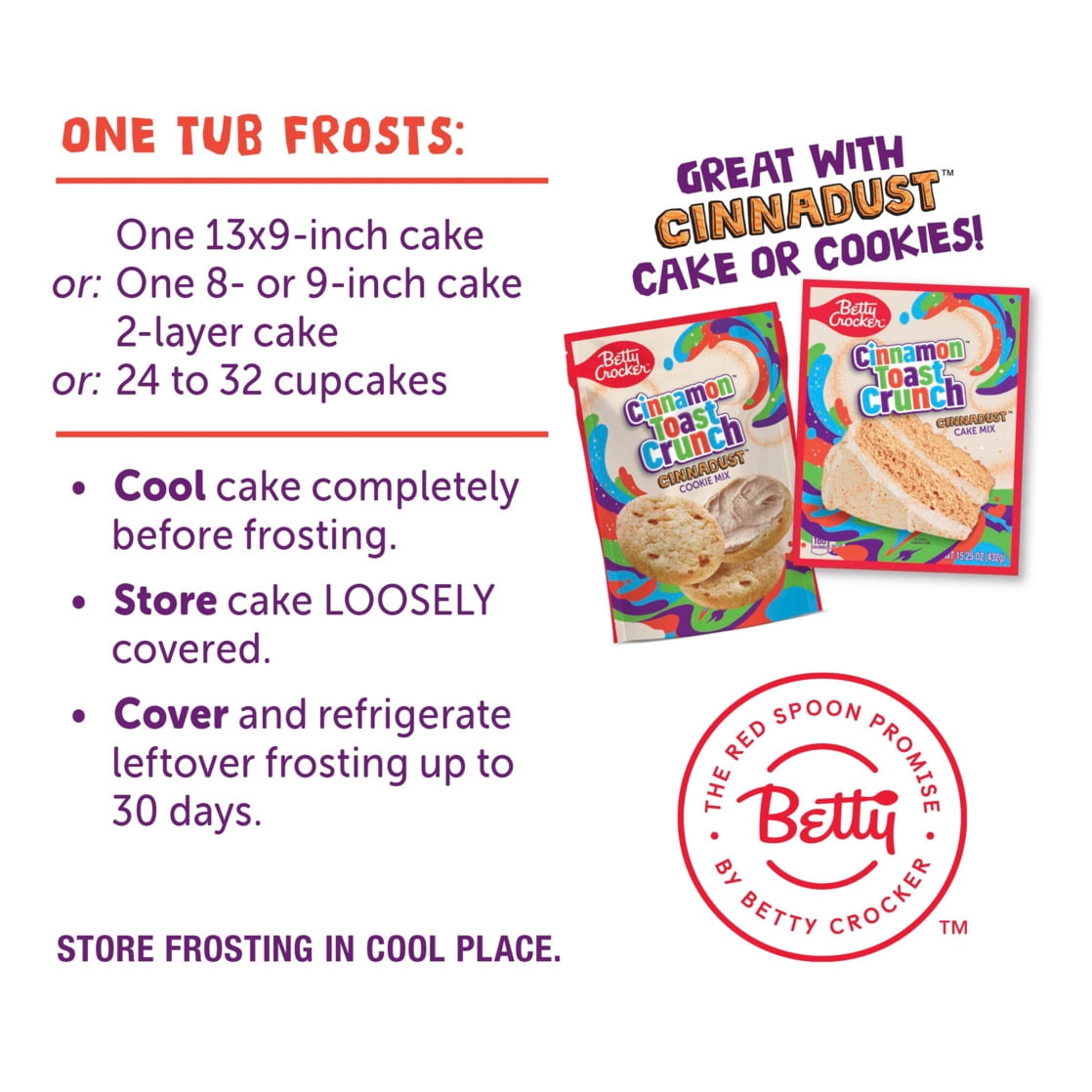 Betty Crocker Cinnamon Toast Crunch Frosting, Made with CINNADUST, 16 oz