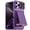 Purple, variant on Rugged Wallet Phone Case for Apple iPhone 16 Pro Max, Shockproof Cover with Camera Slider & Credit Card Holder RFID Blocking Stand Case for Women Men, Black