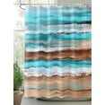 thumbnail image 2 of Shower Curtain Vintage Brown Turquoise Shower Curtains for Bathroom, Waterproof Polyester Shower Curtain Set with Hooks, Standard Size 66" x 72" Ocean Waves, 2 of 6