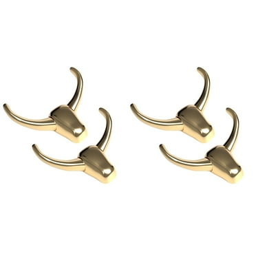 Eease 4 pcs Metal Horn Coat Hook Horn Wall Mounted Hook Decorative Horn Hooks for Home
