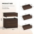 thumbnail image 2 of Night Stand Set 2 LED Nightstands for Bedroom Set of 2 Modern Bedside Table with 3 Drawers End Side Table, 2 of 16