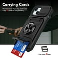 thumbnail image 6 of Armor Case for iPhone 14 Heavy Duty Kickstand Case with Rotate Ring Stand & Card Holder Slot,Support Magnetic Car Mount Shockproof Rugged Back Phone Case For iPhone 14, Black, 6 of 7