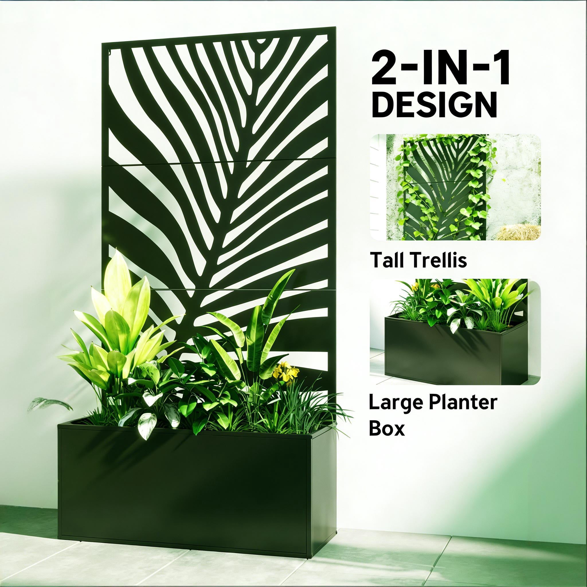 Outdoor Raised Garden Bed Metal Planter Box