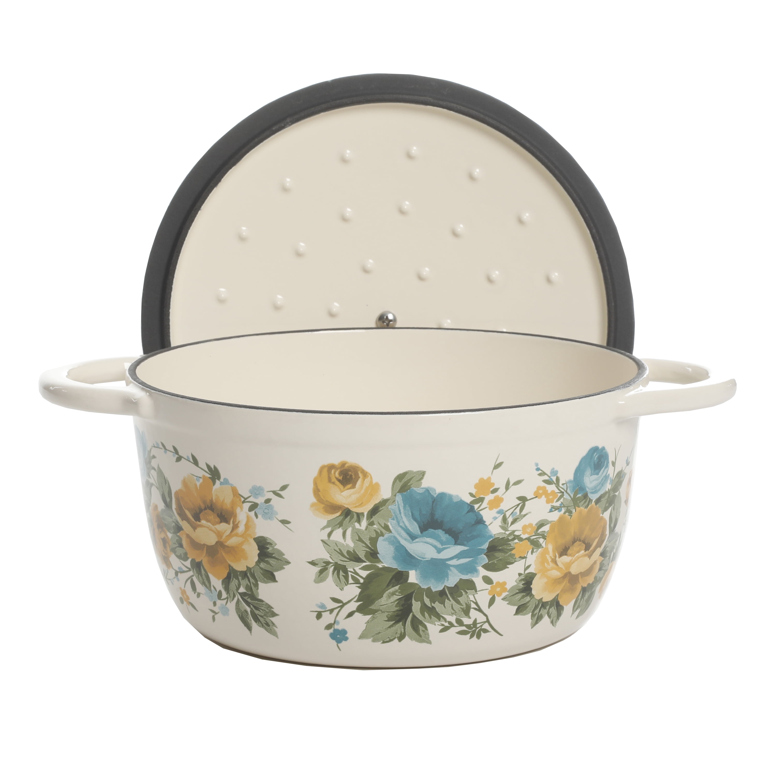 The Pioneer Woman Rose Shadow 3-Quart Enamel Cast Iron Dutch Oven in Multicolor