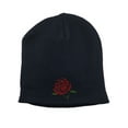 thumbnail image 1 of Gravity Threads Red Rose Embroidery Short Beanie - Navy, 1 of 2