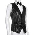 thumbnail image 3 of TheFound Men Stylish Suit Blazer Deep V-neck Solid Color Sequins Slim Vest, 3 of 7