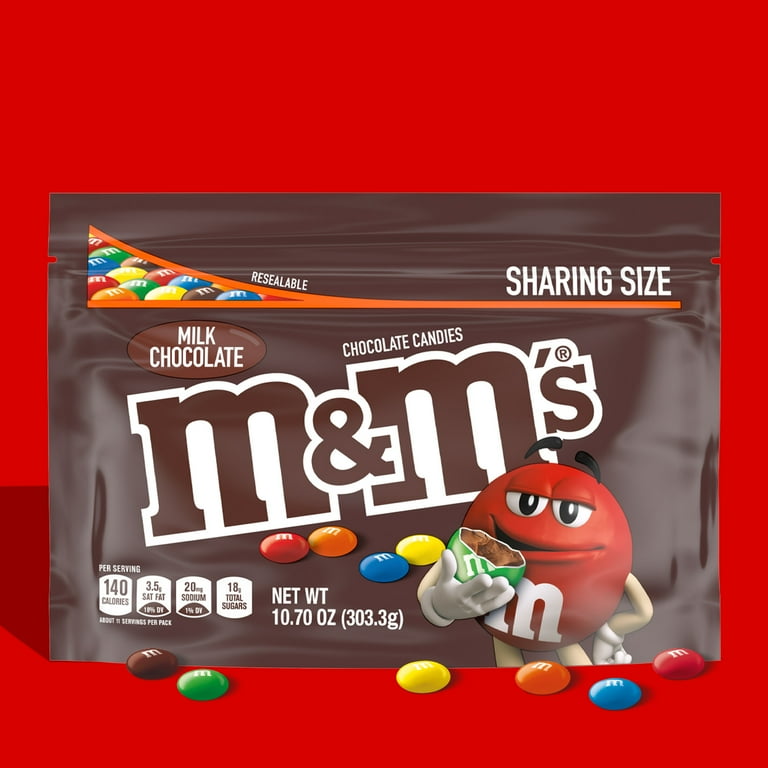 M&M's Milk Chocolate Candy Sharing Size - 10 oz Bag(pack os 6