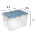 thumbnail image 6 of Sterilite 60 Qt Hinged Lid Storage Box, Plastic Container, Washed Blue, 12 Pack, 6 of 10
