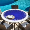 thumbnail image 6 of Navy Blue Christmas Snowflake Round Tablecloth, Fitted Table Cover with Elastic for 36"-44" Round Tables, Xmas Winter Modern Table Cloth Outdoor Indoor Dinning Party Waterproof Tablecloths, 6 of 7