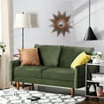 thumbnail image 3 of 56.3'' Velvet Round Arm Loveseat, Couch with Solid Wood Frame, for Guest Room, Teenager's Room, and Small Apartment,33.1'' H x 56.3'' W x 31.1'' D, 3 of 5