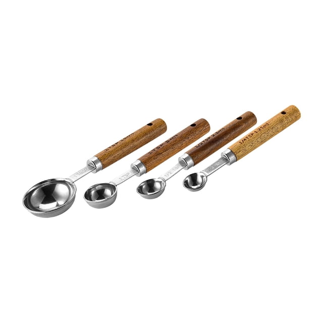 Juego de 4 cucharas medidoras para condimentar y hornear, de acero inoxidable, resistentes y duraderas. argén